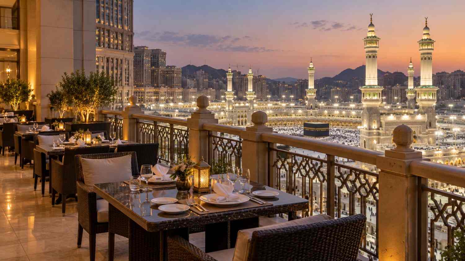 Al Shorfa on the 11th floor of Abraj Al Bait, with direct views of the Kaaba.