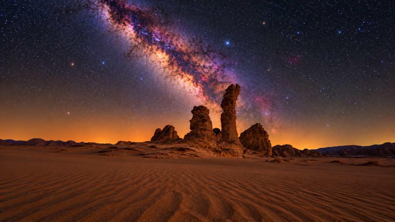 Stargazing at Gharameel, with a campfire dinner in the desert.