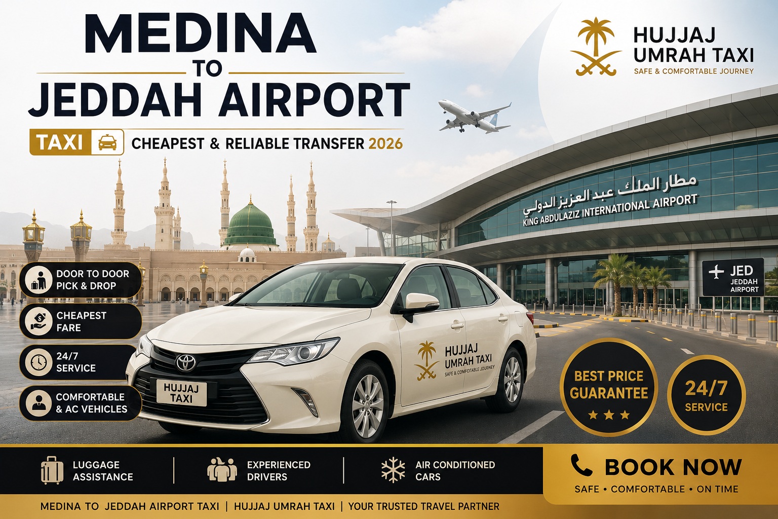 Medina to Jeddah Airport taxi transfer